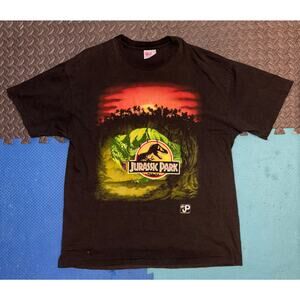 Vintage Jurassic Park shirt 90s movie promo art single stitch XL